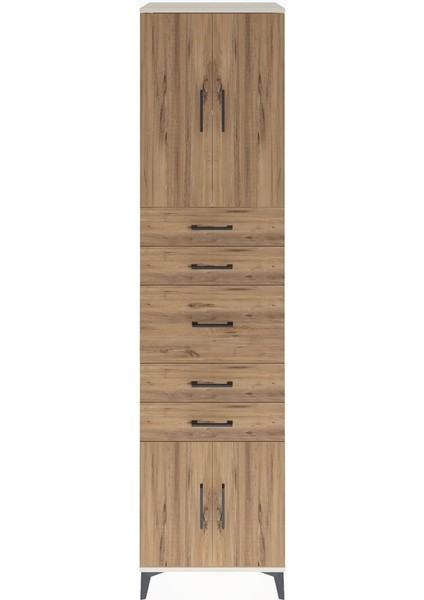 Hyperion Dolap 2 Raflı 5 Çekmeceli 4 Kapaklı 60X44X243 Aytaşı-Çam