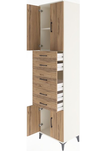 Hyperion Dolap 2 Raflı 5 Çekmeceli 4 Kapaklı 60X44X243 Aytaşı-Çam fırsatları