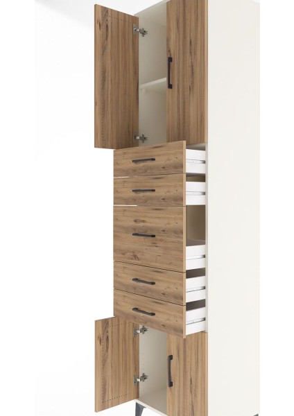 Hyperion Dolap 2 Raflı 5 Çekmeceli 4 Kapaklı 60X44X243 Aytaşı-Çam indirimleri