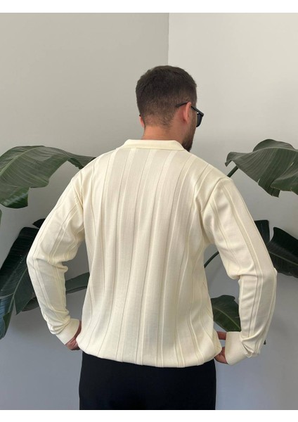 Bayaygun 6560 Fitilli Düğmeli Yaka Kazak_bej fırsatları