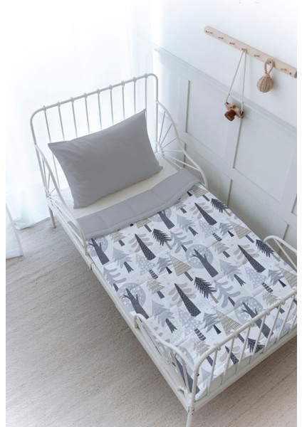 Organik Baskılı Bebek (100X150 Cm) Yorgan Seti - Iconic Serisi - Kış Çamları