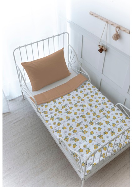 Organik Baskılı Bebek (100X150 Cm) Yorgan Seti - Iconic Serisi - Lemon