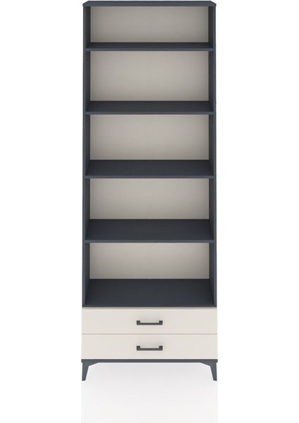 Arges Dolap 5 Raflı 2 Çekmeceli 88X30X243 Antrasit-Aytaşı