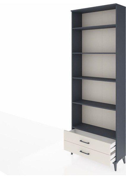 Arges Dolap 5 Raflı 2 Çekmeceli 88X30X243 Antrasit-Aytaşı fırsatları