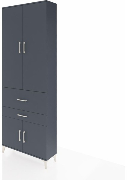 Arges Dolap 5 Raflı 2 Çekmeceli 4 Kapaklı 88X30X243 Antrasit-Antrasit modelleri