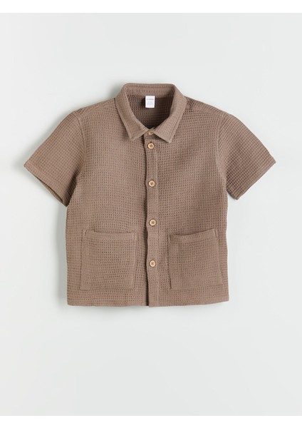 Yeni Sezon Basic Cep Detaylı Erkek Çocuk Gömlek