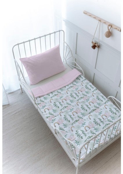 Organik Baskılı Bebek (100X150 Cm) Yorgan Seti - Iconic Serisi - Pamuk Şeker Bulutlar