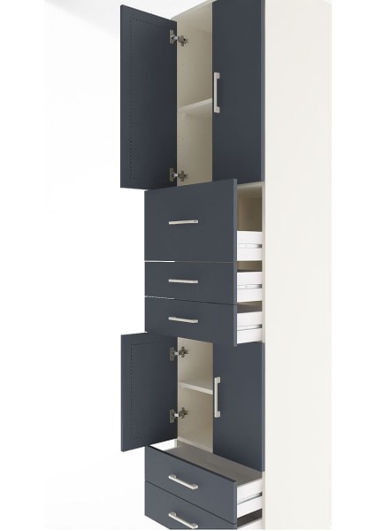 Hyperion Dolap 4 Raflı 5 Çekmeceli 4 Kapaklı 60X44X243 Aytaşı-Antrasit indirimleri