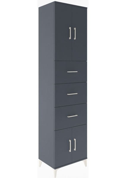 Hyperion Dolap 2 Raflı 3 Çekmeceli 4 Kapaklı 60X44X243 Antrasit-Antrasit fiyatları