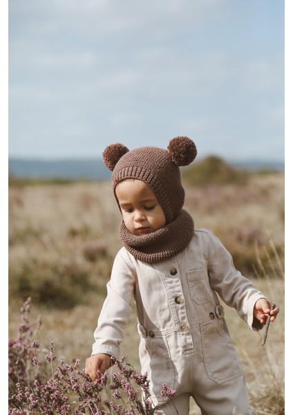 Ponponlu Unisex El Örgüsü Bebek/çocuk Bere-Boyunluk Takımı indirimleri