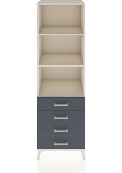 Hyperion Dolap 3 Raflı 4 Çekmeceli 60X44X195 Aytaşı-Antrasit