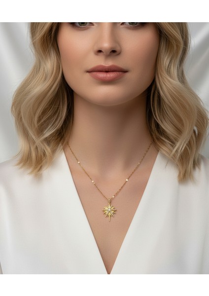 Gold Kuzey Yıldızı Kolye