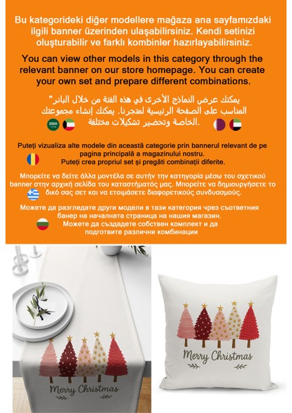 Yılbaşı Serisi Çift Tarafı Dijital Baskılı Kırlent Kılıfı (Christmas Noel Cushion Cover) modelleri