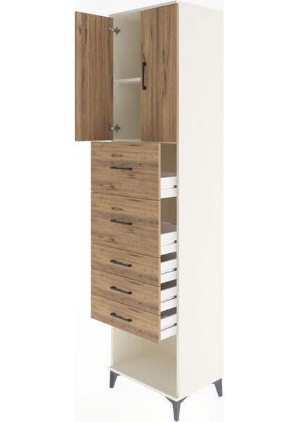 Hyperion Dolap 2 Raflı 5 Çekmeceli 2 Kapaklı 60X44X243 Aytaşı-Çam fırsatları
