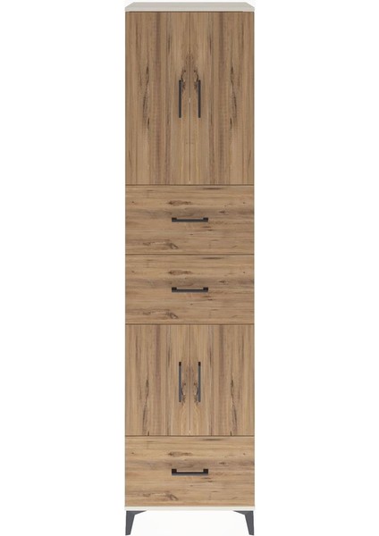 Hyperion Dolap 3 Raflı 3 Çekmeceli 4 Kapaklı 60X44X243 Aytaşı-Çam