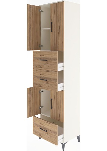 Hyperion Dolap 3 Raflı 3 Çekmeceli 4 Kapaklı 60X44X243 Aytaşı-Çam fırsatları