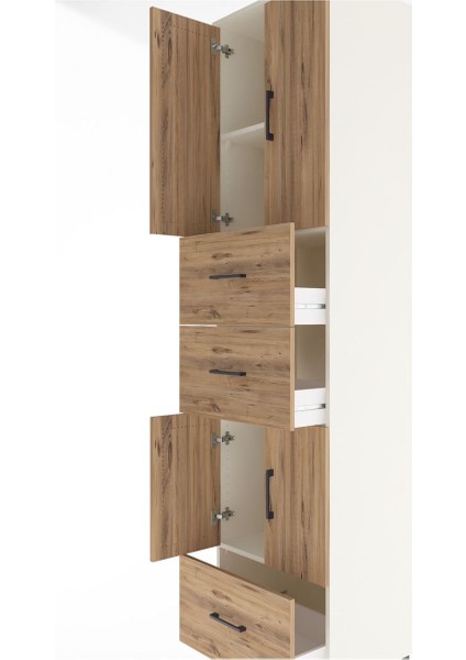 Hyperion Dolap 3 Raflı 3 Çekmeceli 4 Kapaklı 60X44X243 Aytaşı-Çam indirimleri