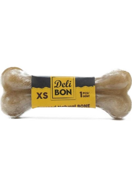 Deri Pres Vakumlu Kemik Köpek Ödülü Naturel 7 cm 1 Adet - Petshopundan