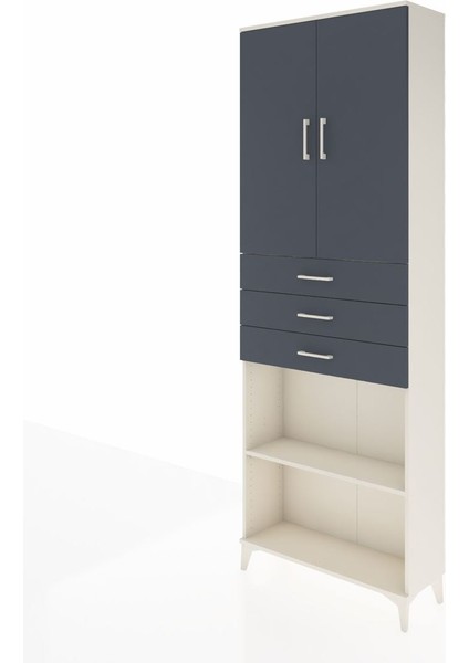 Arges Dolap 4 Raflı 3 Çekmeceli 2 Kapaklı 88X30X243 Aytaşı-Antrasit modelleri