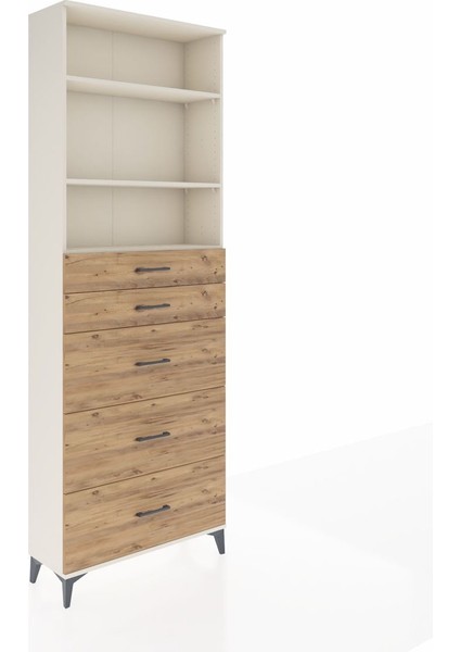 Arges Dolap 3 Raflı 5 Çekmeceli 88X30X243 Aytaşı-Çam fiyatları