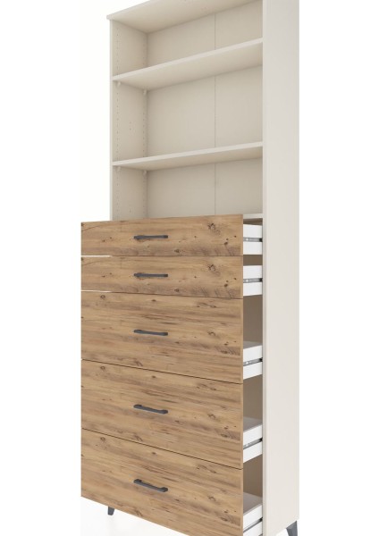 Arges Dolap 3 Raflı 5 Çekmeceli 88X30X243 Aytaşı-Çam indirimleri