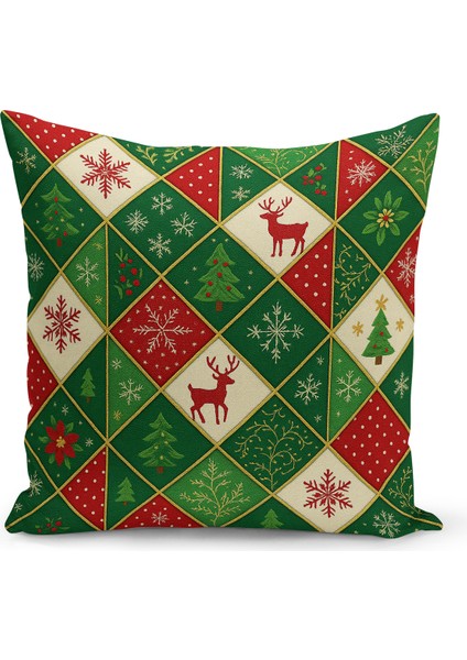 Yılbaşı Serisi Çift Tarafı Dijital Baskılı Kırlent Kılıfı (Christmas Noel Cushion Cover)