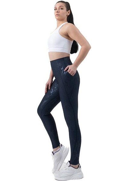 Glitter Yüksek Bel Cepli Spor Tayt