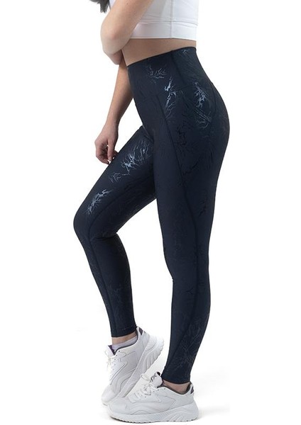 Glitter Yüksek Bel Cepli Spor Tayt fırsatları