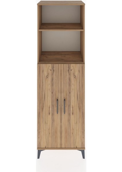 Hyperion Dolap 4 Raflı 2 Kapaklı 60X44X195 Çam-Çam