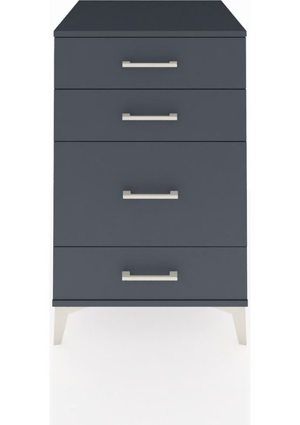 Kronos Komodin 4 Çekmeceli 60X59X96 Antrasit-Antrasit