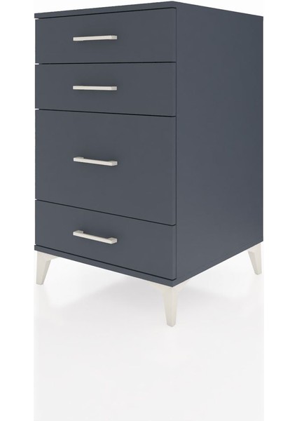 Kronos Komodin 4 Çekmeceli 60X59X96 Antrasit-Antrasit modelleri