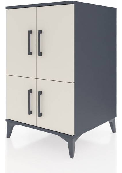 Kronos Komodin 2 Raflı 4 Kapaklı 60X59X96 Antrasit-Aytaşı modelleri