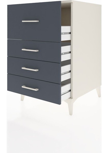 Kronos Komodin 4 Çekmeceli 60X59X96 Aytaşı-Antrasit fırsatları