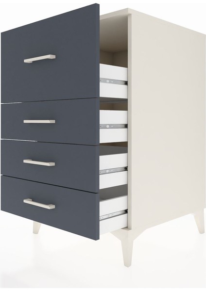 Kronos Komodin 4 Çekmeceli 60X59X96 Aytaşı-Antrasit indirimleri