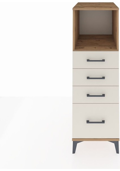 Kronos Dolap Tek Raflı 4 Çekmeceli 44X59X134 Çam-Aytaşı
