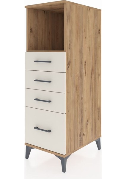 Kronos Dolap Tek Raflı 4 Çekmeceli 44X59X134 Çam-Aytaşı modelleri