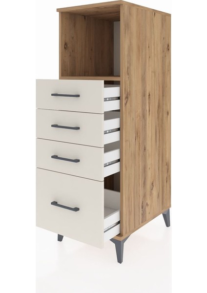 Kronos Dolap Tek Raflı 4 Çekmeceli 44X59X134 Çam-Aytaşı fırsatları