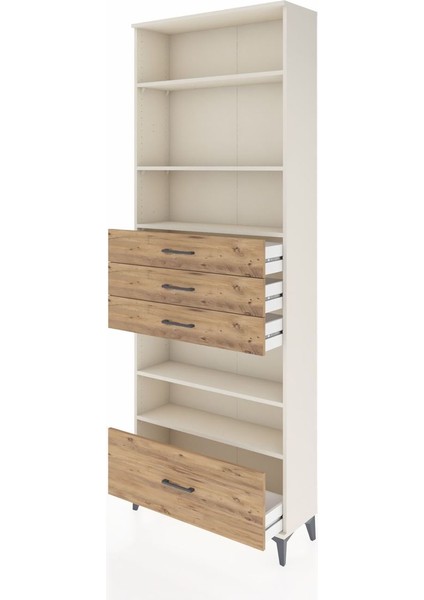Arges Dolap 5 Raflı 4 Çekmeceli 88X30X243 Aytaşı-Çam fırsatları