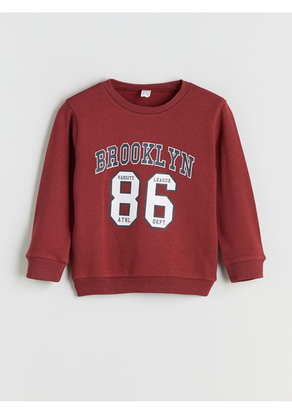 Yeni Sezon Yazı Baskılı Erkek Çocuk Sweatshirt