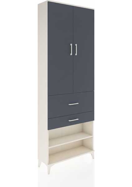 Arges Dolap 5 Raflı 2 Çekmeceli 2 Kapaklı 88X30X243 Aytaşı-Antrasit fiyatları