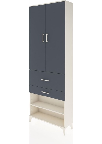Arges Dolap 5 Raflı 2 Çekmeceli 2 Kapaklı 88X30X243 Aytaşı-Antrasit modelleri