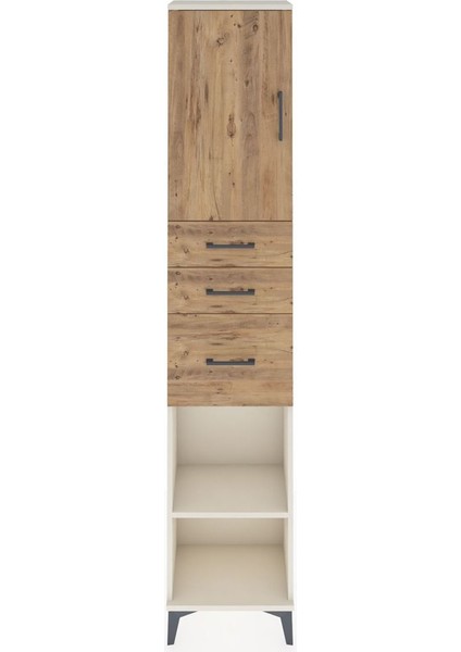 Arges Dolap 3 Raflı 3 Çekmeceli Tek Kapaklı 44X30X221 Aytaşı-Çam