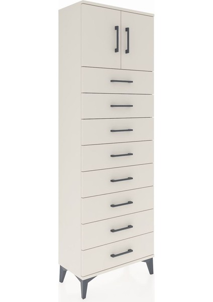 Arges Dolap 2 Raflı 8 Çekmeceli 2 Kapaklı 60X30X182 Aytaşı-Aytaşı fiyatları