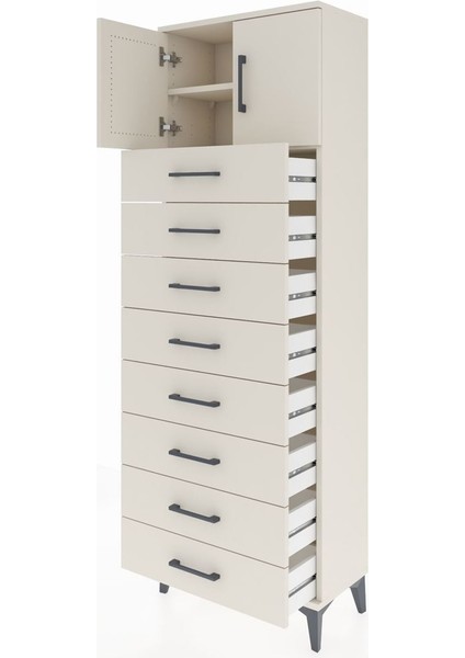 Arges Dolap 2 Raflı 8 Çekmeceli 2 Kapaklı 60X30X182 Aytaşı-Aytaşı fırsatları