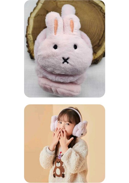 1 Adet Tavşan Model Kışlık Kulaklık Peluş Kulaklık Çocuk Peluş Kulaklık Kız Çocuk Kulaklık