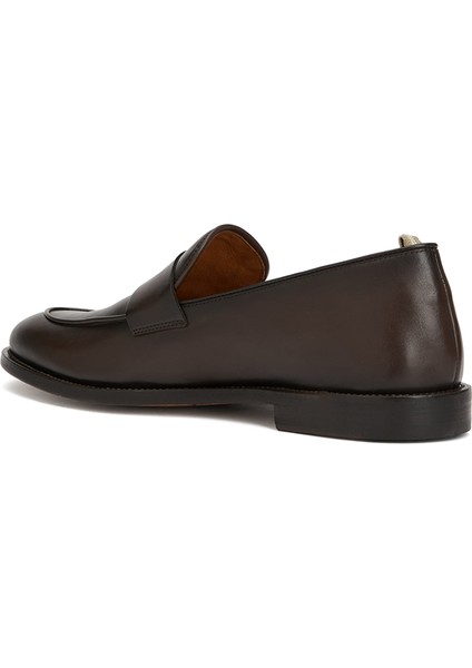 Opera Koyu Kahverengi Erkek Deri Loafer modelleri