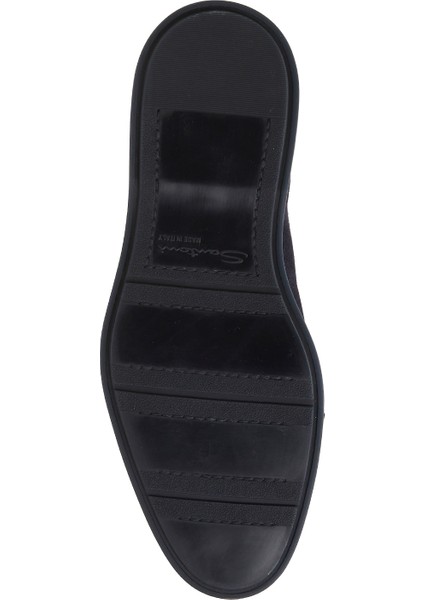 Lacivert Dikiş Detaylı Erkek Deri Loafer indirimleri