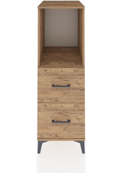 Kronos Dolap Tek Raflı 2 Çekmeceli 44X59X134 Çam-Çam
