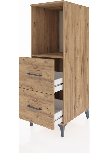 Kronos Dolap Tek Raflı 2 Çekmeceli 44X59X134 Çam-Çam fırsatları