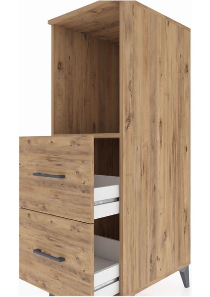 Kronos Dolap Tek Raflı 2 Çekmeceli 44X59X134 Çam-Çam indirimleri